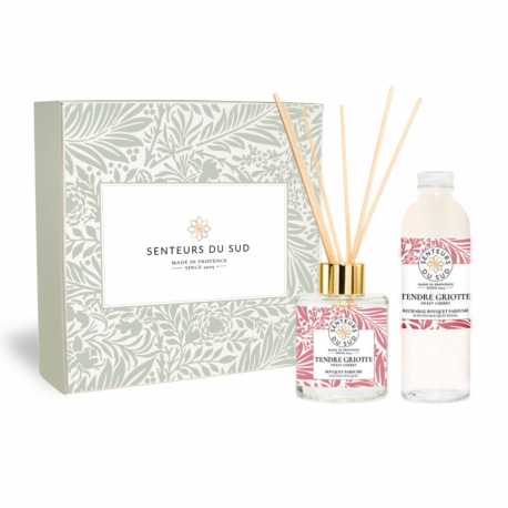 Coffret bouquet parfumé et sa recharge - Tendre griotte