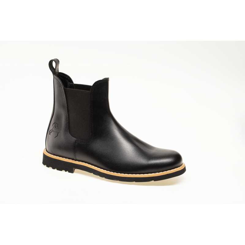 black genuine leather boots